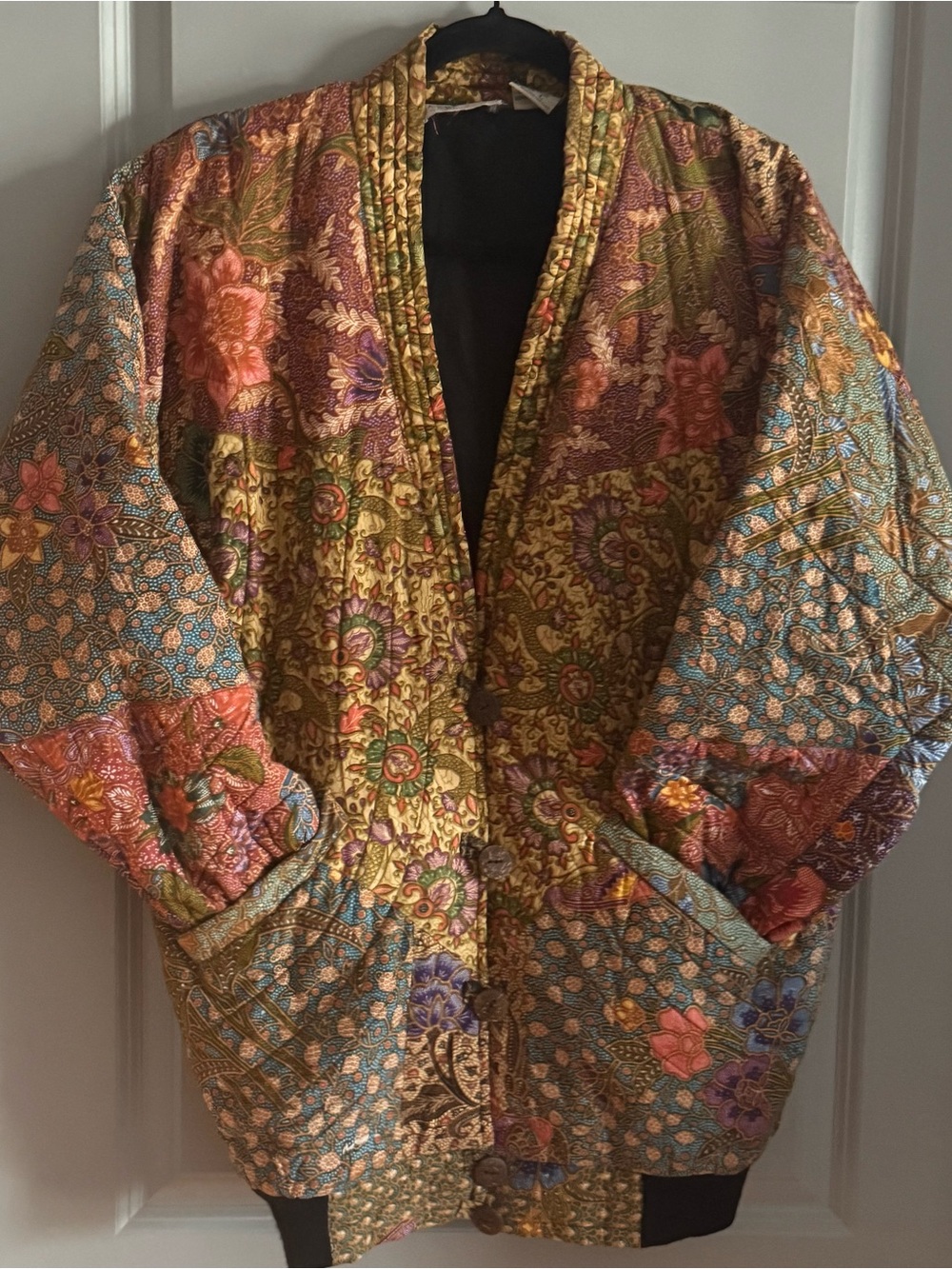 Passport Quilted Floral Patchwork Bomber Jacket - Multicolor